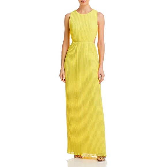 BCBGMAXAZRIA SLEEVELESS MAXI EVENING DRESS NWT IN YELLOW - Picture 2 of 2